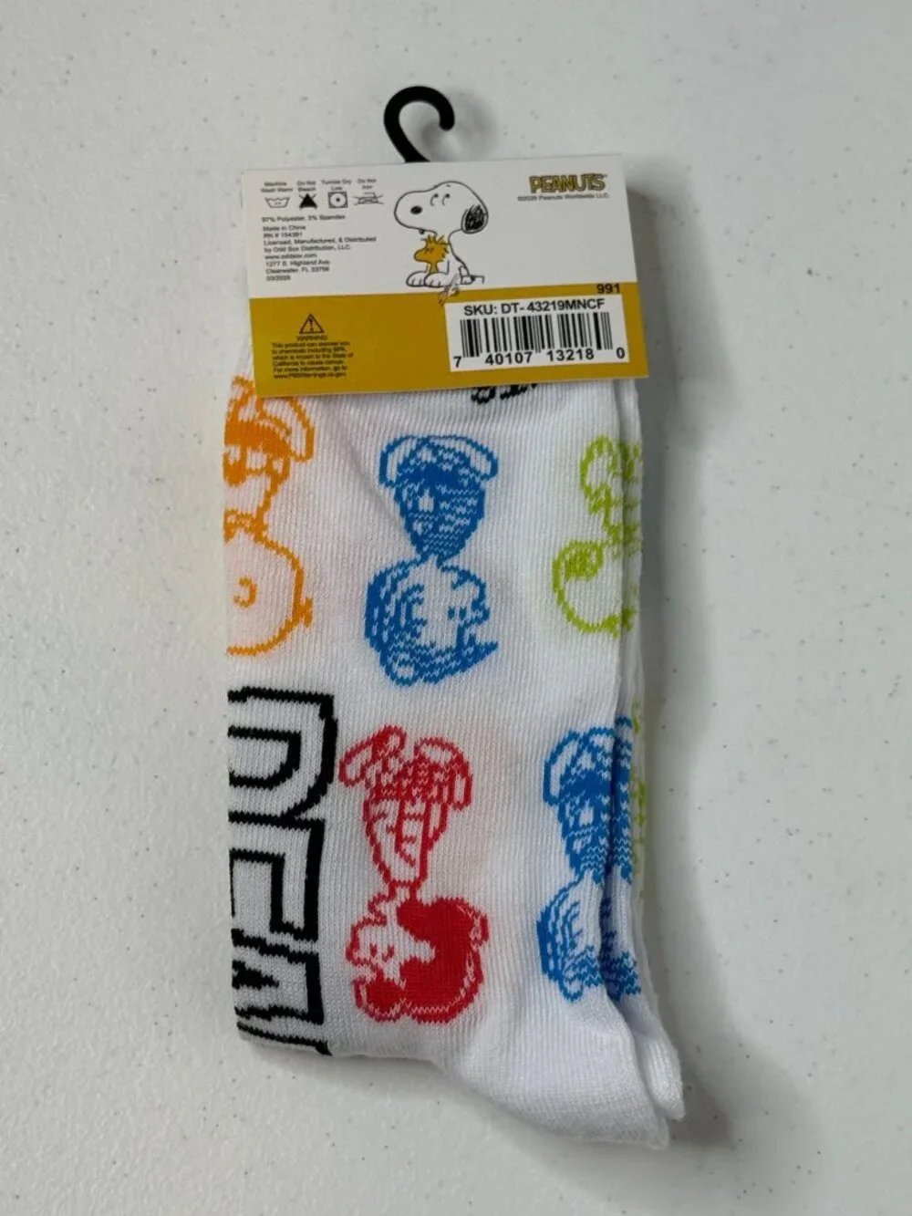 Peanuts Snoopy Crew Socks Character Print NWT